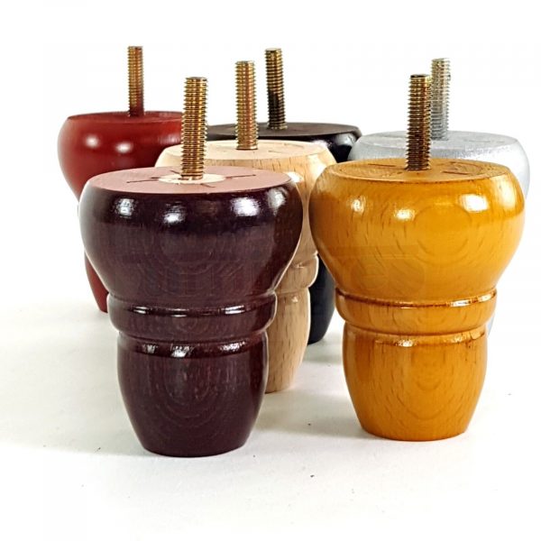 4x Turned Wood Dark Oak Repacement Furniture Legs M8 Sofa Chair Settee Feet 82mm - Image 14
