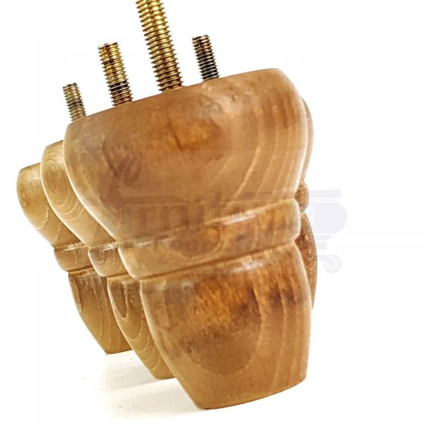 4x Turned Wood Dark Oak Repacement Furniture Legs M8 Sofa Chair Settee Feet 82mm - Image 4