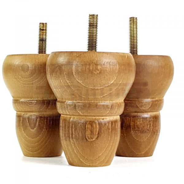 4x Turned Wood Dark Oak Repacement Furniture Legs M8 Sofa Chair Settee Feet 82mm - Image 6