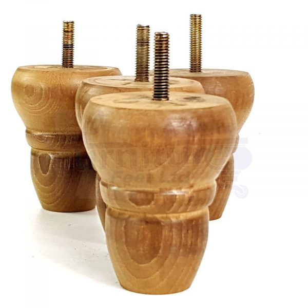 4x Turned Wood Dark Oak Repacement Furniture Legs M8 Sofa Chair Settee Feet 82mm - Image 8