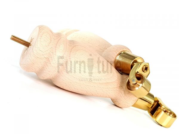 4x Turned Wood Furniture Castor Leg M8 Replacement Feet Chairs Stools Sofa 250mm - Image 5