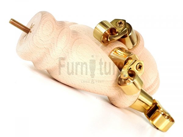 4x Turned Wood Furniture Castor Leg M8 Replacement Feet Chairs Stools Sofa 250mm - Image 6