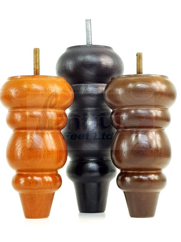 4x Turned Wood Repacement Furniture Leg Brown M8 Sofa Chair Settee Feet 200mm - Image 14