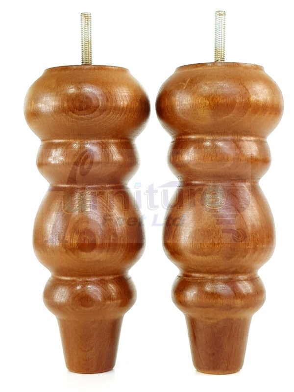 4x Turned Wood Repacement Furniture Leg Brown M8 Sofa Chair Settee Feet 200mm - Image 4