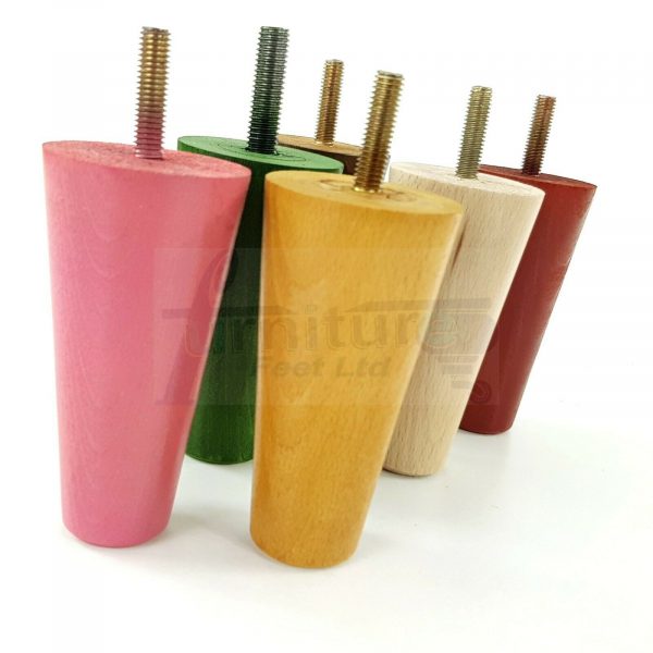 4x WOOD REPLACEMENT FURNITURE CHAIR LEGS M10(10mm) SOFA - SETTEE FEET 100mm HIGH - Image 5