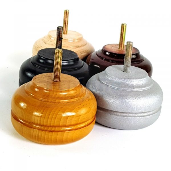4x WOOD REPLACEMENT FURNITURE CHAIR LEGS M10(10mm) SOFA - SETTEE FEET 55mm HIGH - Image 4