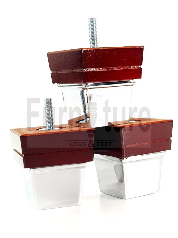 4x Wood Furniture Sofa Leg M8 Replacement Chair, Settee Feet & Slipper Cup 75mm - Image 6