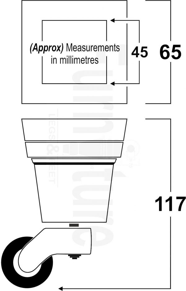4x Wood Furniture Sofa Legs M8 Replacement Chair, Settee Feet & Castors 117mm - Image 3