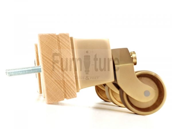 4x Wood Furniture Sofa Legs M8 Replacement Chair, Settee Feet & Castors 117mm - Image 6