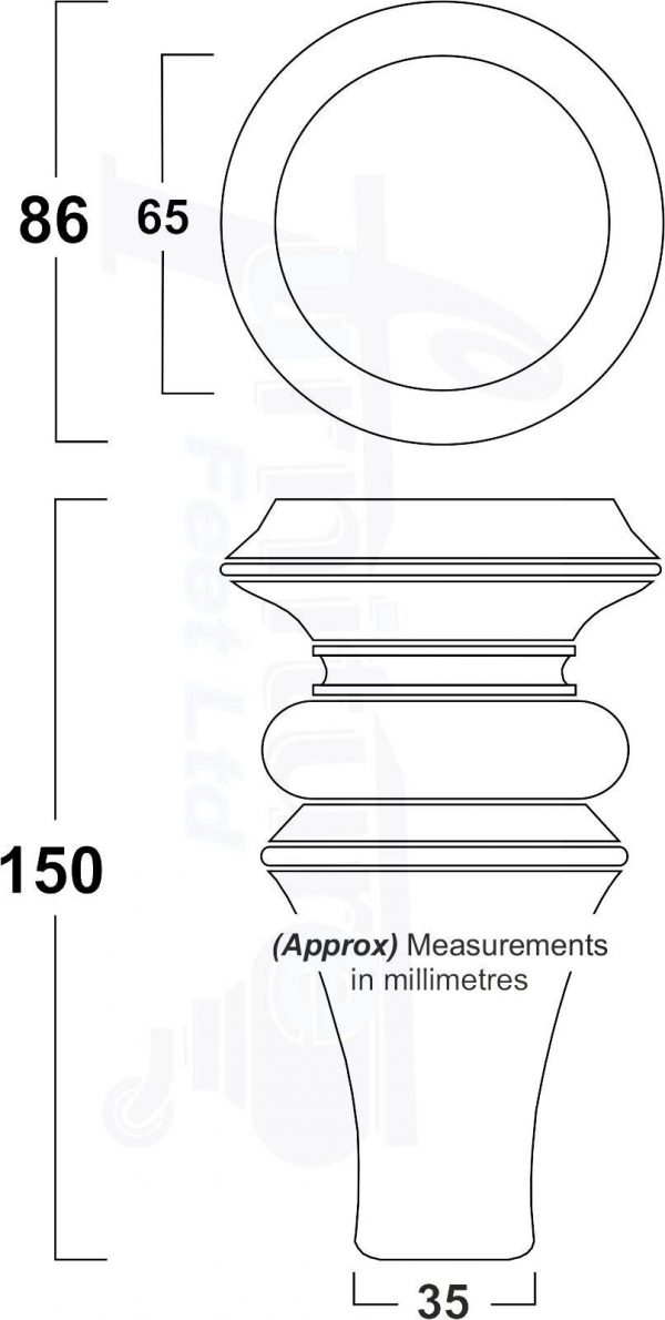 4x Wood Replacement Brown Furniture Sofa Legs M8 Settee Couch Chair Feet 150mm - Image 3