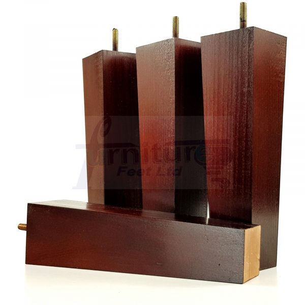 Square Wood Legs Replacement Block Furniture Feet 100 - 240mm High M8 Mahogany - Image 7