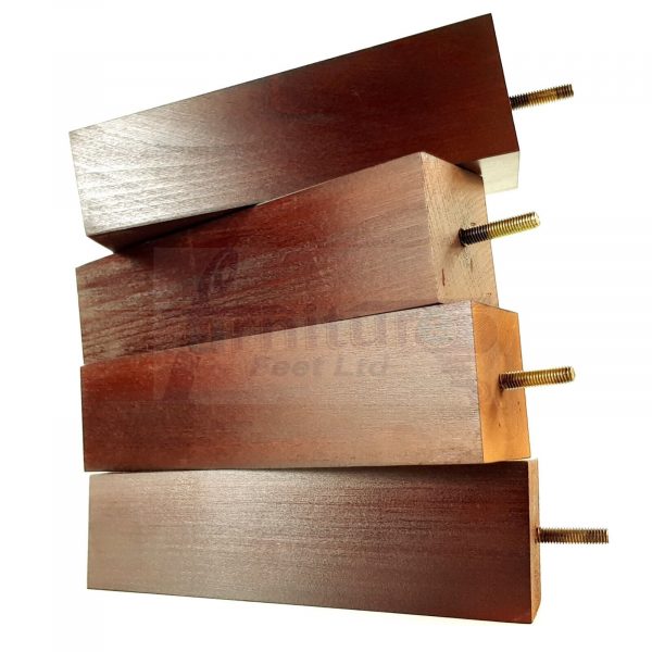 Square Wood Legs Replacement Block Furniture Feet 100 - 240mm High M8 Mahogany - Image 8