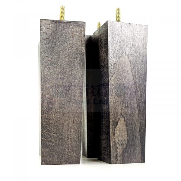 Square Wood Legs Replacement Furniture Feet 100 - 240mm High M8 Black Washed - Image 4
