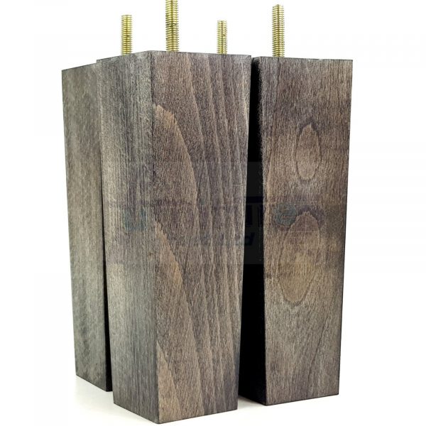 Square Wood Legs Replacement Furniture Feet 100 - 240mm High M8 Black Washed - Image 5