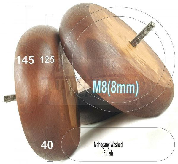 4x BUN WOOD SETTEE LEGS 40mm High CHAIR REPLACEMENT SOFA FURNITURE FEET M8(8mm) - Image 21