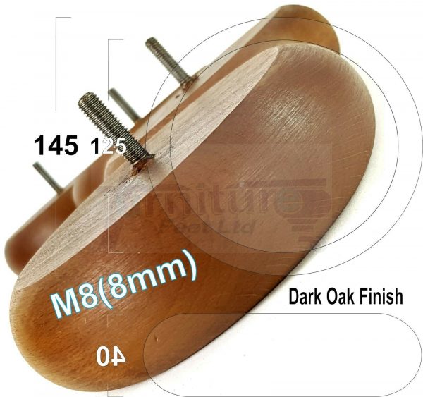 4x BUN WOOD SETTEE LEGS 40mm High CHAIR REPLACEMENT SOFA FURNITURE FEET M8(8mm) - Image 15