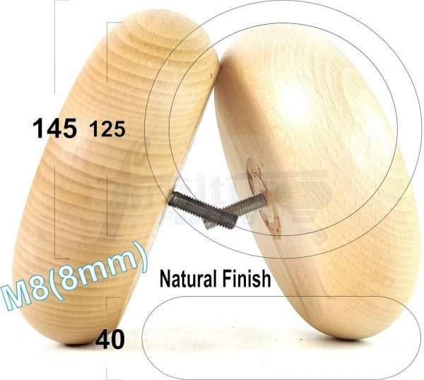 4x BUN WOOD SETTEE LEGS 40mm High CHAIR REPLACEMENT SOFA FURNITURE FEET M8(8mm) - Image 22