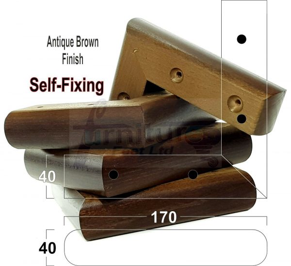 4x SOLID WOOD FURNITURE LEGS (Self-Fix) CHAIR REPLACEMENT CORNER FEET 40mm HIGH - Image 13
