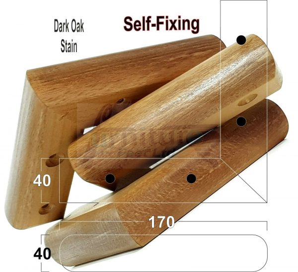 4x SOLID WOOD FURNITURE LEGS (Self-Fix) CHAIR REPLACEMENT CORNER FEET 40mm HIGH - Image 31