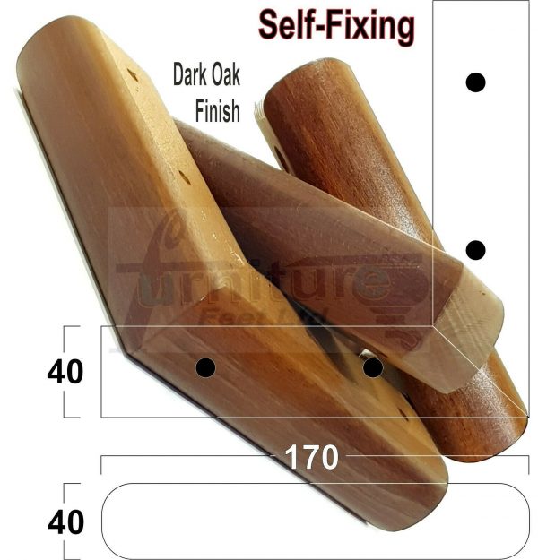 4x SOLID WOOD FURNITURE LEGS (Self-Fix) CHAIR REPLACEMENT CORNER FEET 40mm HIGH - Image 17