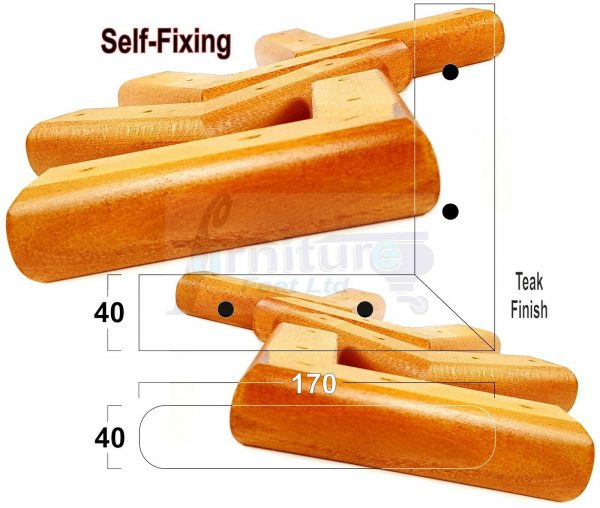4x SOLID WOOD FURNITURE LEGS (Self-Fix) CHAIR REPLACEMENT CORNER FEET 40mm HIGH - Image 34
