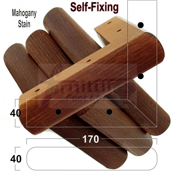 4x SOLID WOOD FURNITURE LEGS (Self-Fix) CHAIR REPLACEMENT CORNER FEET 40mm HIGH - Image 24