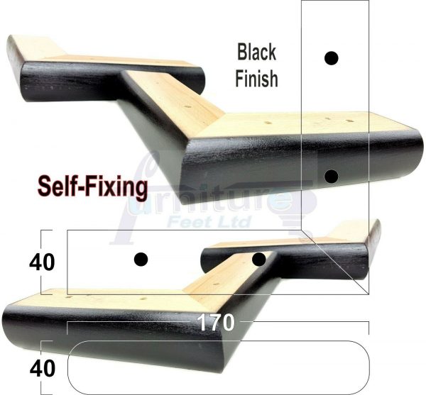 4x SOLID WOOD FURNITURE LEGS (Self-Fix) CHAIR REPLACEMENT CORNER FEET 40mm HIGH - Image 15
