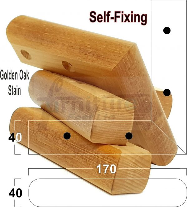 4x SOLID WOOD FURNITURE LEGS (Self-Fix) CHAIR REPLACEMENT CORNER FEET 40mm HIGH - Image 22