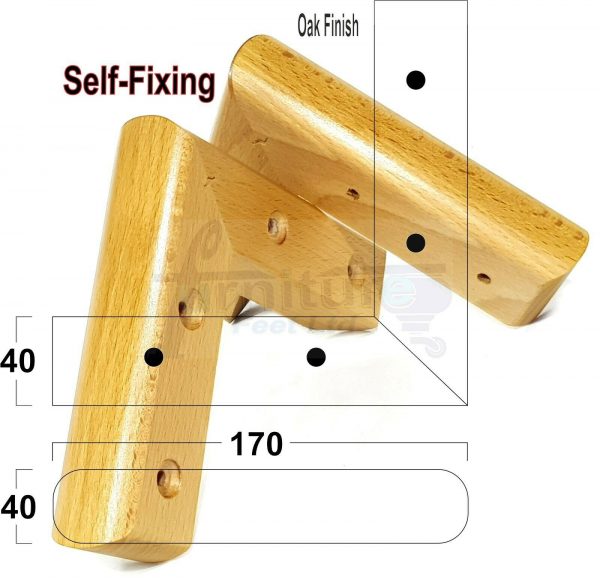 4x SOLID WOOD FURNITURE LEGS (Self-Fix) CHAIR REPLACEMENT CORNER FEET 40mm HIGH - Image 28