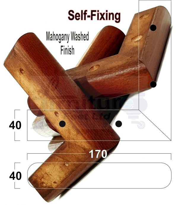 4x SOLID WOOD FURNITURE LEGS (Self-Fix) CHAIR REPLACEMENT CORNER FEET 40mm HIGH - Image 25