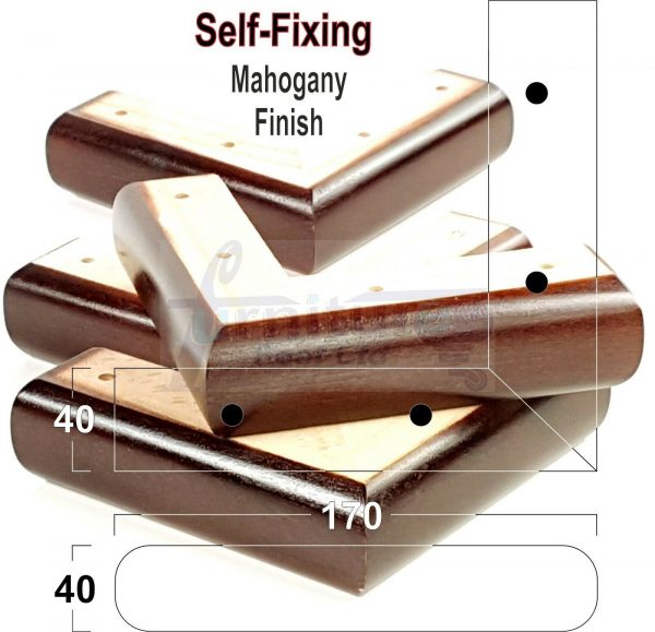 4x SOLID WOOD FURNITURE LEGS (Self-Fix) CHAIR REPLACEMENT CORNER FEET 40mm HIGH - Image 23