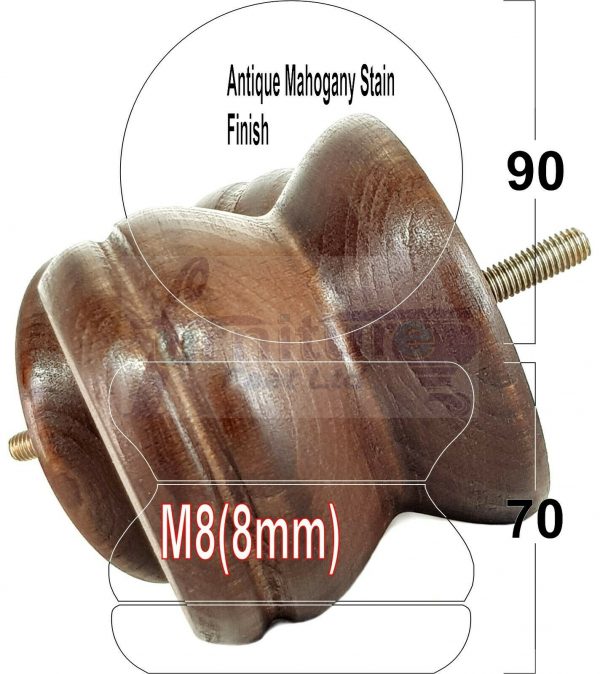 4x SOLID WOODEN FURNITURE LEGS M8(8mm) CHAIR REPLACEMENT BUN FEET 70mm HIGH - Image 37