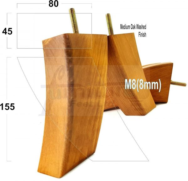 4x TAPERED WOOD SETTEE LEGS 155mm High SOFA REPLACEMENT FURNITURE FEET M8(8mm) - Image 21