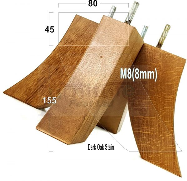 4x TAPERED WOOD SETTEE LEGS 155mm High SOFA REPLACEMENT FURNITURE FEET M8(8mm) - Image 18