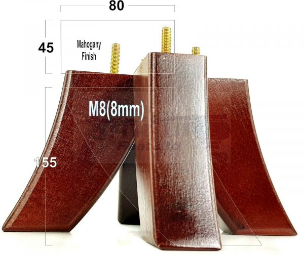 4x TAPERED WOOD SETTEE LEGS 155mm High SOFA REPLACEMENT FURNITURE FEET M8(8mm) - Image 22