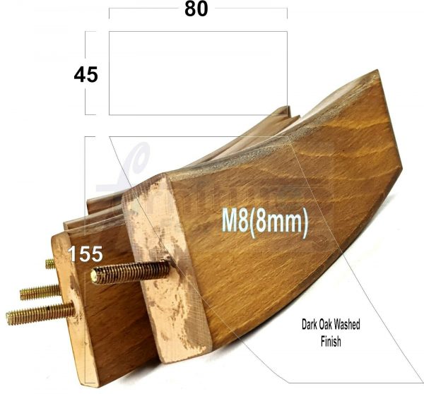 4x TAPERED WOOD SETTEE LEGS 155mm High SOFA REPLACEMENT FURNITURE FEET M8(8mm) - Image 17