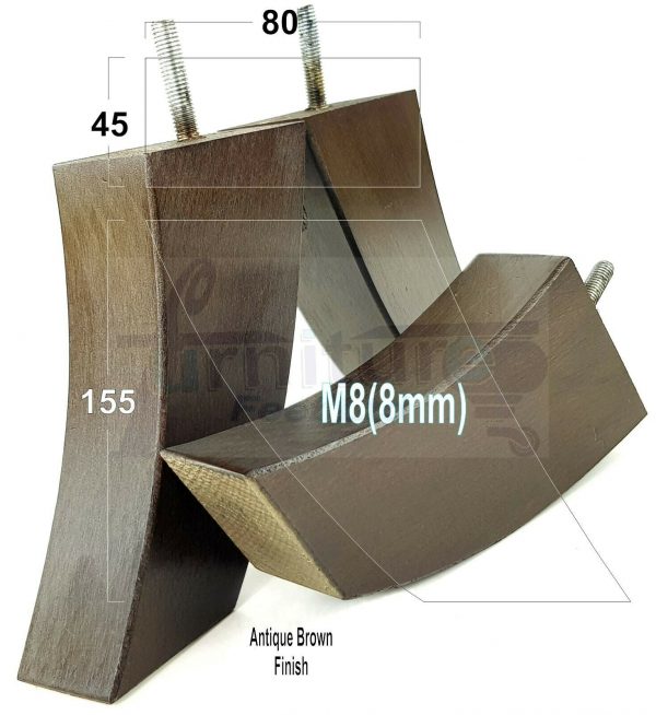 4x TAPERED WOOD SETTEE LEGS 155mm High SOFA REPLACEMENT FURNITURE FEET M8(8mm) - Image 13