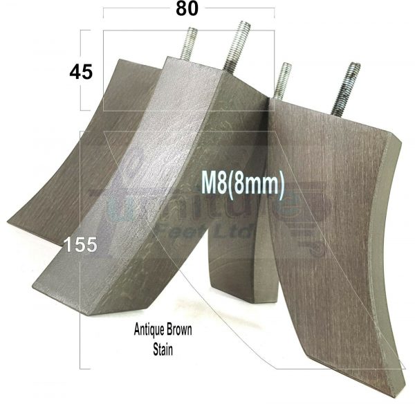 4x TAPERED WOOD SETTEE LEGS 155mm High SOFA REPLACEMENT FURNITURE FEET M8(8mm) - Image 14