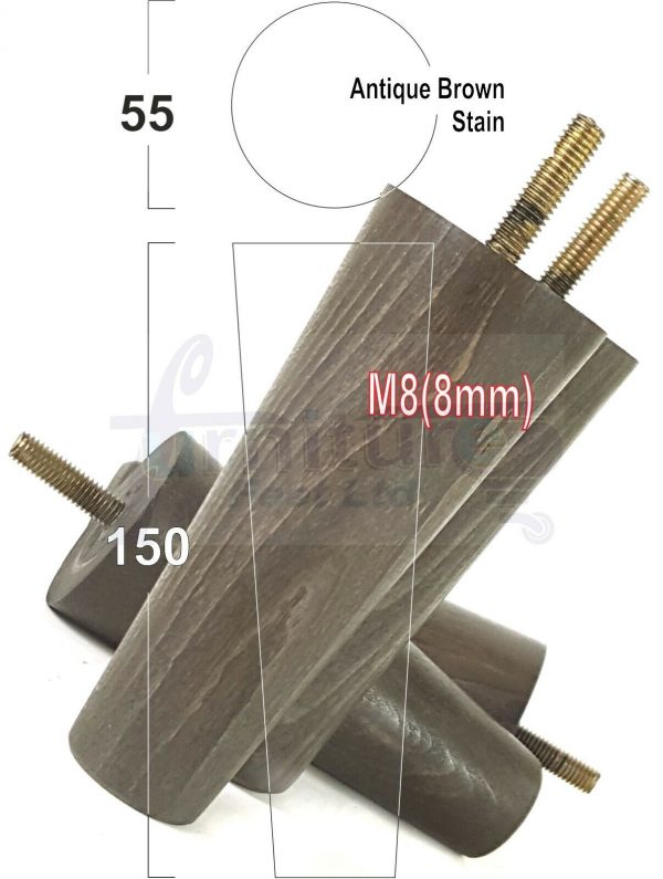 4x WOOD REPLACEMENT FURNITURE CHAIR LEG M8(8mm) TAPERED SETTEE FEET 150mm HIGH - Image 15
