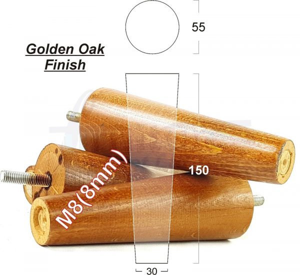 4x WOOD REPLACEMENT FURNITURE CHAIR LEG M8(8mm) TAPERED SETTEE FEET 150mm HIGH - Image 23
