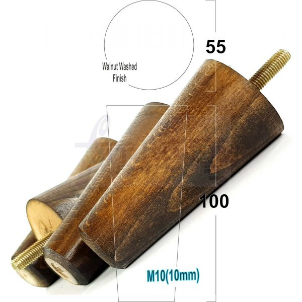 4x WOOD REPLACEMENT FURNITURE CHAIR LEGS M10(10mm) SOFA - SETTEE FEET 100mm HIGH - Image 21