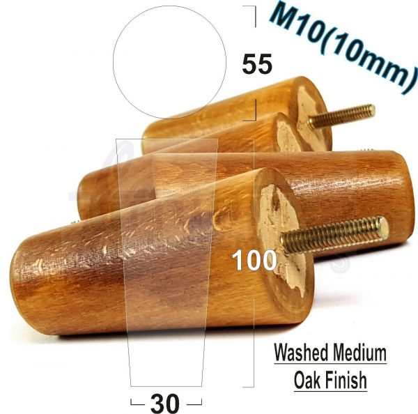 4x WOOD REPLACEMENT FURNITURE CHAIR LEGS M10(10mm) SOFA - SETTEE FEET 100mm HIGH - Image 26
