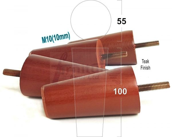 4x WOOD REPLACEMENT FURNITURE CHAIR LEGS M10(10mm) SOFA - SETTEE FEET 100mm HIGH - Image 33