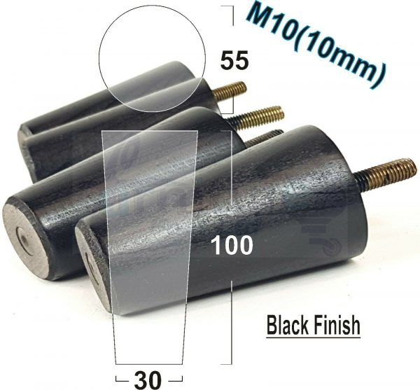 4x WOOD REPLACEMENT FURNITURE CHAIR LEGS M10(10mm) SOFA - SETTEE FEET 100mm HIGH - Image 16