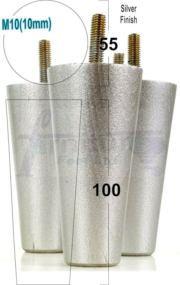 4x WOOD REPLACEMENT FURNITURE CHAIR LEGS M10(10mm) SOFA - SETTEE FEET 100mm HIGH - Image 31
