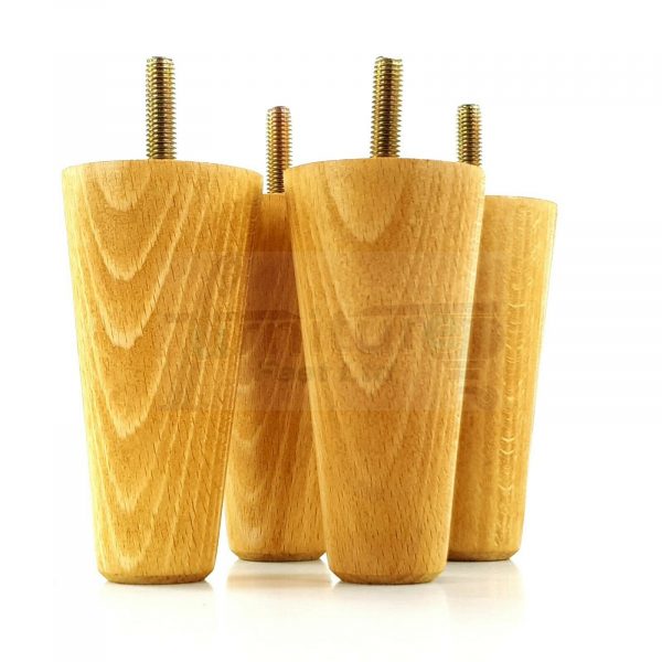 4x WOOD REPLACEMENT FURNITURE CHAIR LEGS M10(10mm) SOFA - SETTEE FEET 100mm HIGH - Image 29