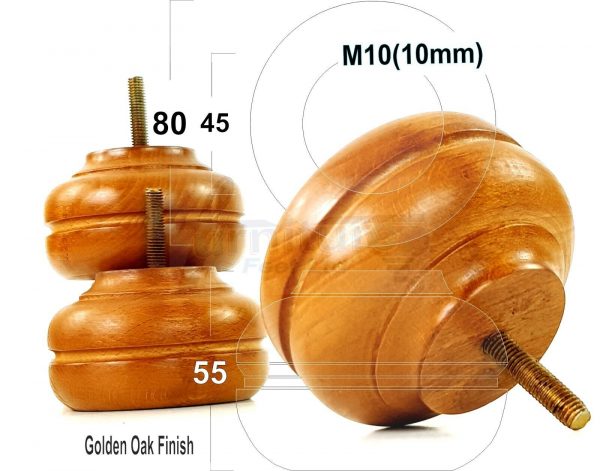 4x WOOD REPLACEMENT FURNITURE CHAIR LEGS M10(10mm) SOFA - SETTEE FEET 55mm HIGH - Image 19