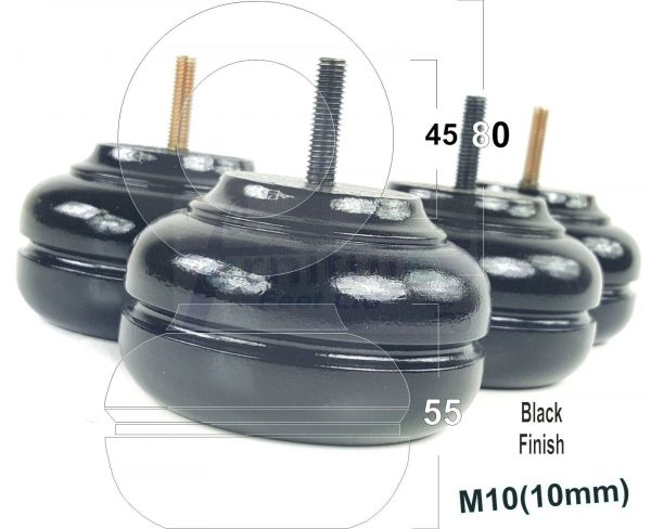 4x WOOD REPLACEMENT FURNITURE CHAIR LEGS M10(10mm) SOFA - SETTEE FEET 55mm HIGH - Image 14