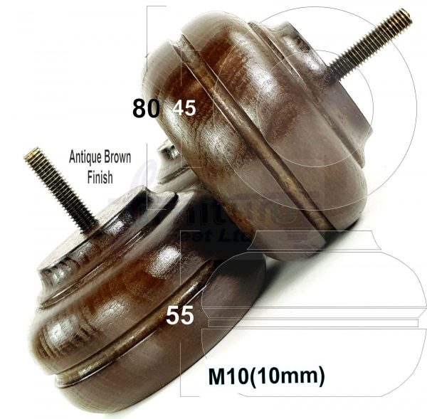 4x WOOD REPLACEMENT FURNITURE CHAIR LEGS M10(10mm) SOFA - SETTEE FEET 55mm HIGH - Image 12