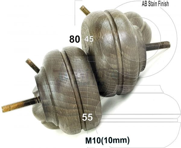 4x WOOD REPLACEMENT FURNITURE CHAIR LEGS M10(10mm) SOFA - SETTEE FEET 55mm HIGH - Image 13